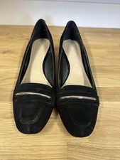 Ladies Black Wedge Suede