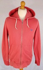 FRED PERRY FULL ZIP HOODIE SWEATSHIRT MEDIUM MENS AUTHENTIC 