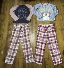 Girls Fatface Tartan Pyjamas Pjs Bundle 2 Pairs Size 7-8 Years Winter Christmas