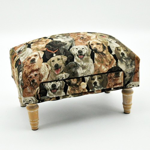 Footstool multi coloured - footstool, multi-coloured