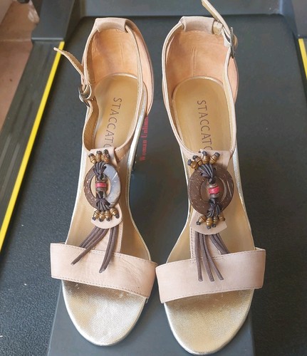 Staccato leather block heel - leather,