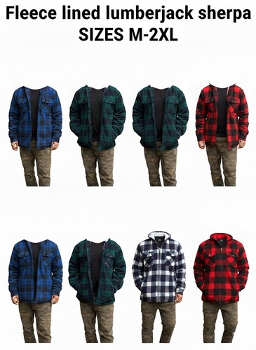 Mens sherpa fleece lined - lined, check