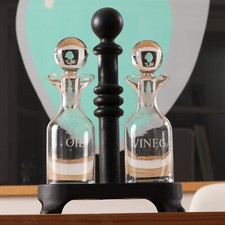 Rare. Robert Welch  vintage Oil & Vinegar Cruet set in Cast Iron and Glass