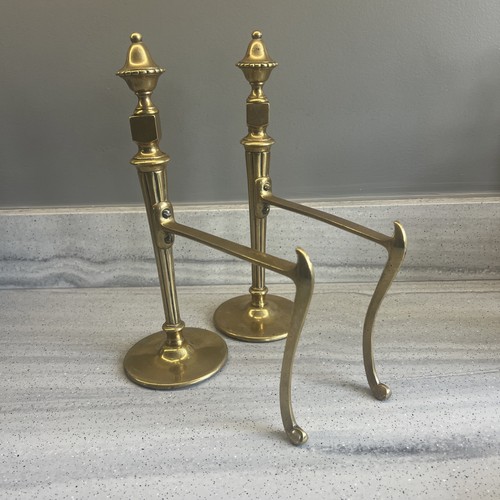 Brass pair fire dog guards - pair,
