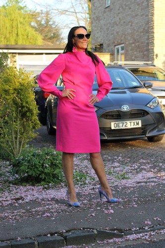 Pink couture stylish dress - pink,