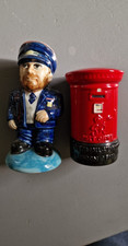 HP CERAMIC NOVELTY POSTMAN & POSTBOX SALT PEPPER POTS