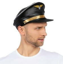 Black Airline Pilot Hat Fancy