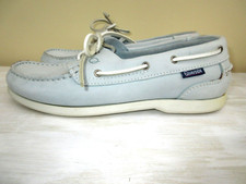 QUAYSIDE LADIES PALE BLUE NUBUCK LEATHER DECK / BOAT SHOES UK 7 EU 41 WHITE SOLE