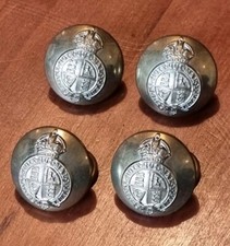 4 Royal Court Pages of Chamber, Backstairs & Presence Buttons Kings Crown 23mm