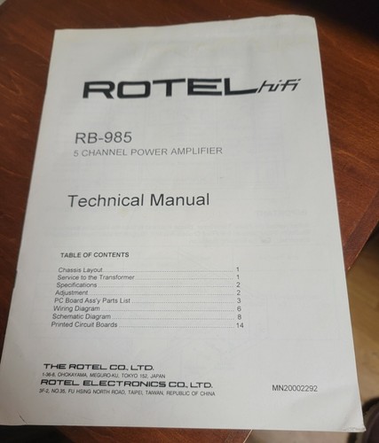 Rotel hifi 985 channel - hifi, rb-985