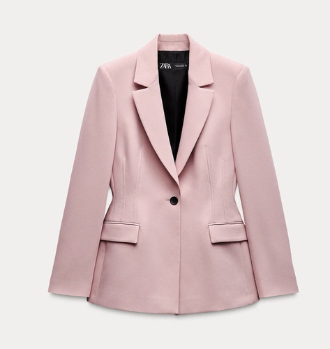Zara womens pink collared - zara,