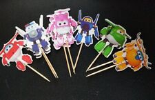 12 X Super Airplane Cupcake Picks Birthday Cake Topper Party Decoration Wings 