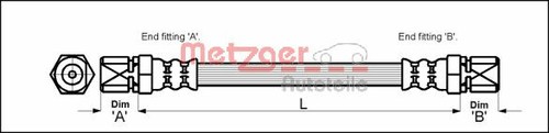 New brake hose for opel - new, opel:ascona