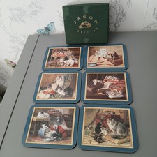 Jason Nostalgic Cats Coasters x 6 New