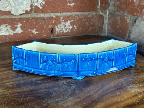 Minton majolica floral trough - majolica,