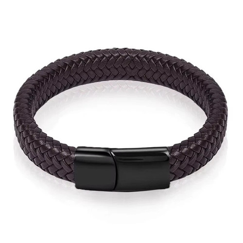 Mens leather bracelet braided - mens,