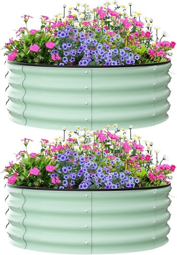 91x91x30cm round galvanized - 2x,