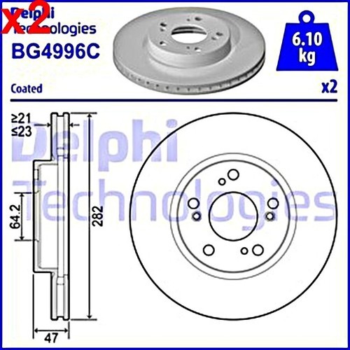 Brake disc delphi - 2x,