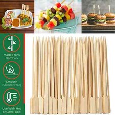 Bamboo Skewers BBQ Grill Set Wooden Paddle Disposable Choose Size 10cm