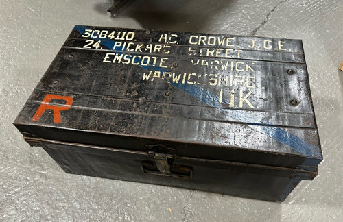 Vintage military metal trunk - vintage, a