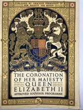 Coronation of Queen Elizabeth II Approved Souvenir Programme 1953 UK + Ticket