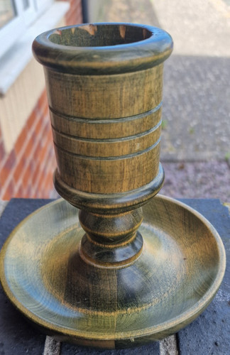 Antique wooden candlestick - antique,