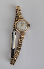 Rotary Gold Ladies Watch (375 hallmark) on a rolled gold bracelet - circa 1954
