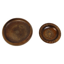 2 x Vintage Wooden Carved