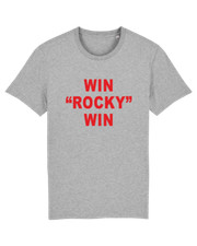 Grey Mens WIN ROCKY WIN Rocky Balboa T Shirt Tee Print Boxing Fight Work Out Gym