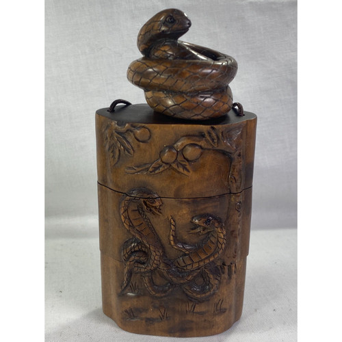 Inro netsuke set - netsuke, snake