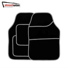 Universal black car mats with - black,