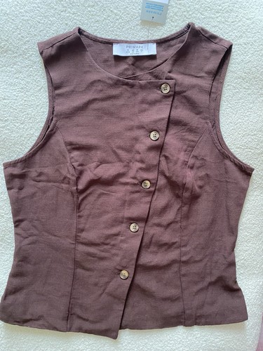 Primark linen brown waistcoat - primark,