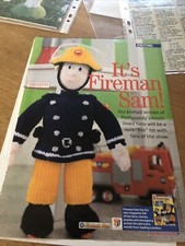 Fireman Sam toy knitting pattern DK, 32cm 12.5” Tall