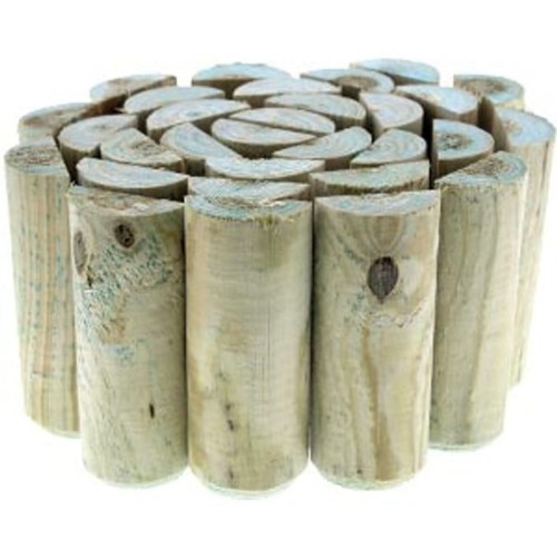Wooden log roll garden edging - wooden,