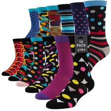 ZEKE Funny Dress Socks for Men - Funky Mens Crazy Socks - Cool Colorful...