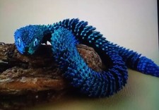 PYTHON SNAKE 30cm Fully articulated 3d Printed Model (BLUE GREEN Gradient) New 