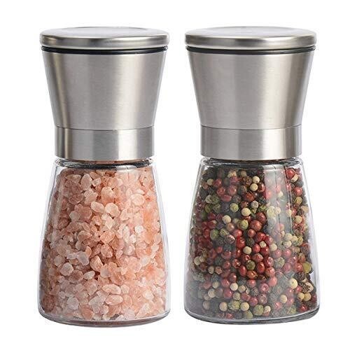 Salt pepper grinders stainless - salt,