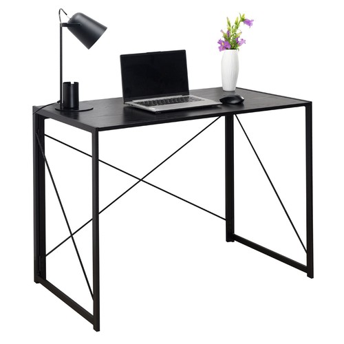 Black folding computer desk - computer,