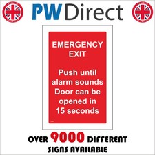 SIGN EMERGENCY EXIT PUSH UNTIL