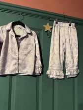 River Island Mini 18-24 Months Lilac Satin 2 Piece Pyjamas Set Girls Heart Print