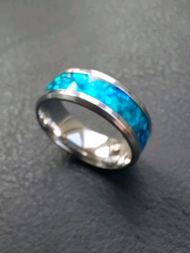 Men ring blue opal - ring,