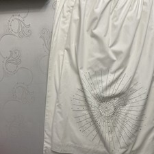 NEXT WHITE Pencil Pleat Curtains with silver sequin pattern ,W168 Drop 133cm