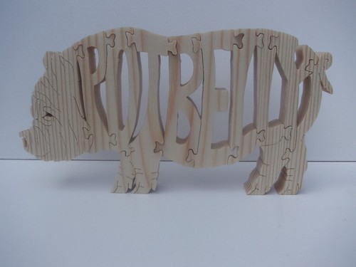 Potbelly pig wooden puzzle - wooden,