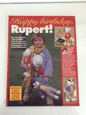 ALAN DART Rupert Bear & Bill Badger Toys Knitting Pattern - MAG PULLOUT