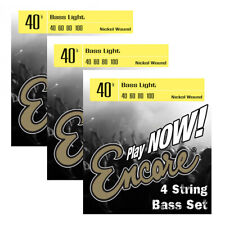 Encore Electric Bass Guitar Strings (3 Sets) 4 String Light Gauge 40-100 EBS40
