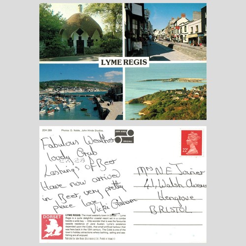 Vintage postcard lyme - vintage,