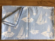 USED 1 Pillowcase Made W/ Cath Kidston Mono Boats Cotton Percale Yacht Ship Sea