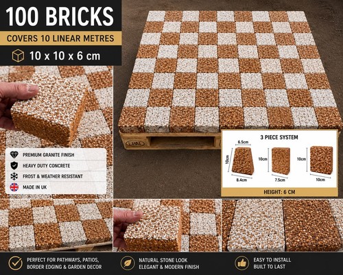 100 garden border bricks - bricks, 10