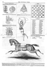 LEVI J. NORTH Early American Circus Performer - Antique Print 1845