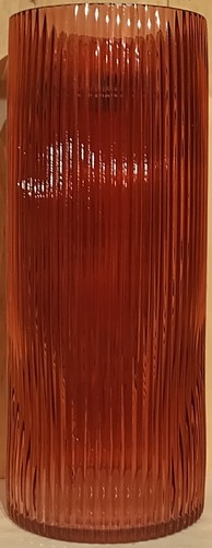 Habitat tall pink ribbed glass - pink,